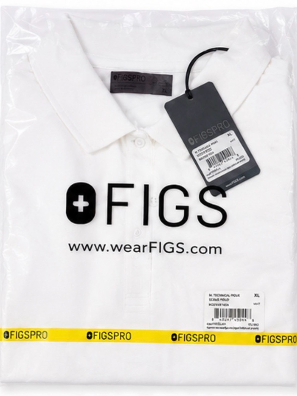 NWT FIGS PRO Men’s Technical Pique Scrub Polo White XL Medical Nurse